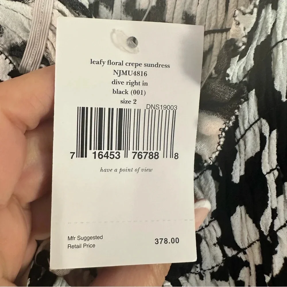 Kate Spade leafy floral crepe dress in size: 2 New With Tags